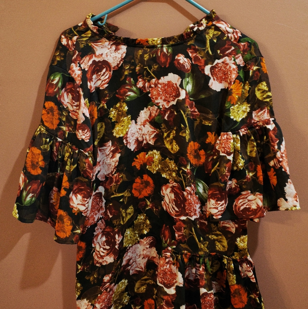 H&M- Sheer Floral Blouse